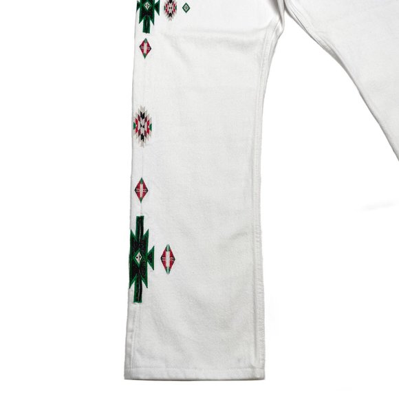 Isabel Marant Jasper Native Embroidered Denim Jeans -  White | 32 - Picture 6 of 12